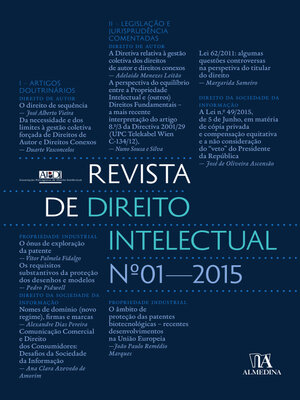 cover image of Revista de Direito Intelectual n.º 1--2015